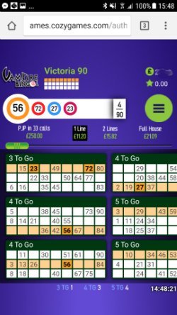 Vampire Bingo Mobile Game