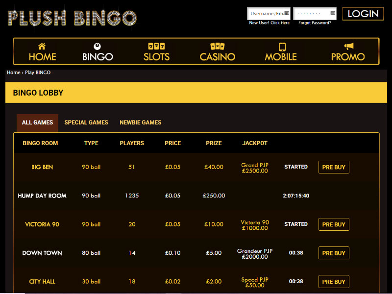 Plush Bingo