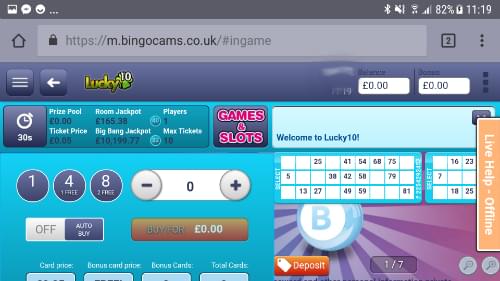 Bingocams Mobile Bingo Room