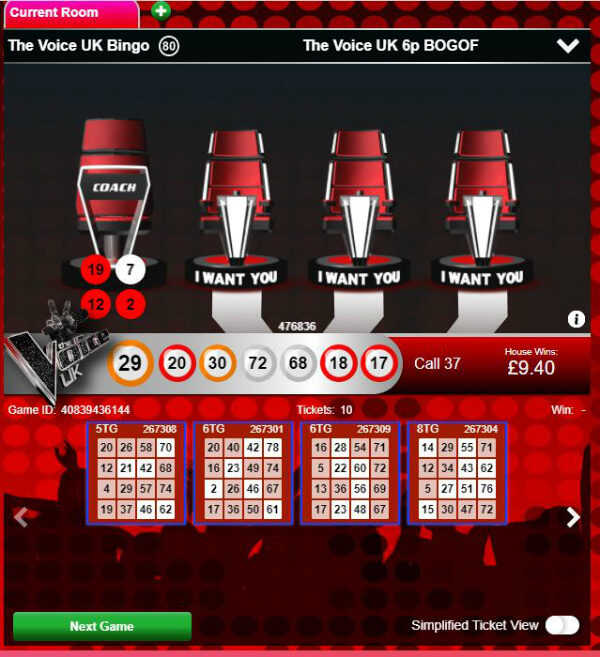 The Voice UK Bingo