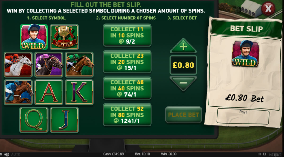 Scudamore's Super Stakes - bet slip