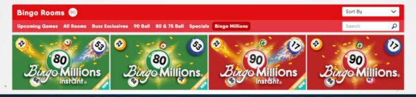 Bingo Millions Lobby