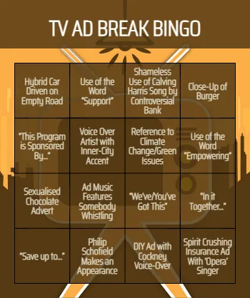 Ad Break Bingo Cards