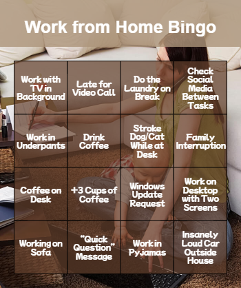 Work from Home Bingo