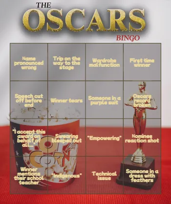 Bingo Card: Oscars Bingo 2024