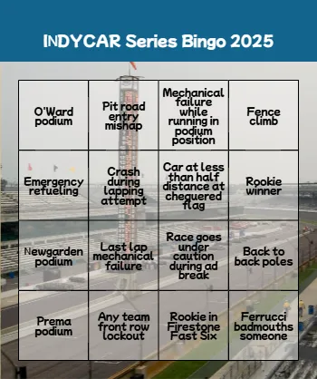 Indycar Bingo