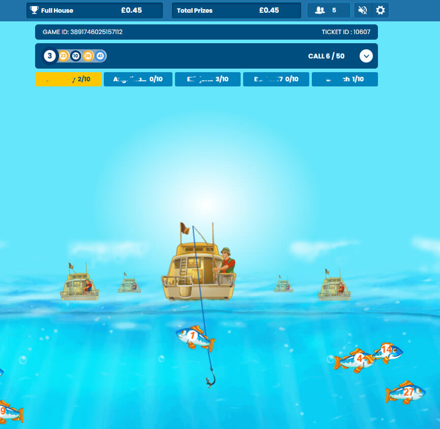 Fishin Frenzy Bingo game