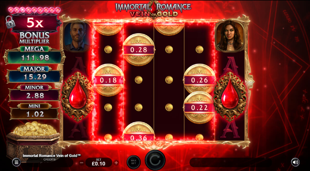 Coin collect in Immortal Romance Vein Of Gold