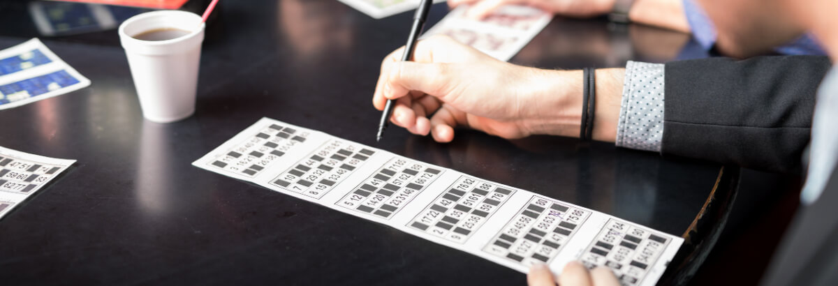 Playing a strip of 90 ball bingo tickets