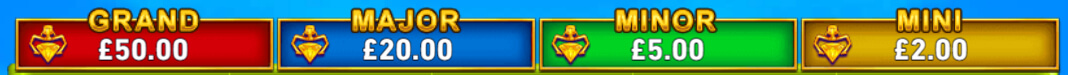 The four new fixed jackpots in Fluffy Favourites Cash Collect, at 10p spin value