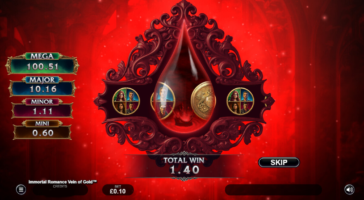 Immortal Romance Vein Of Gold jackpot round