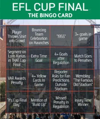EFL Cup Bingo Cards