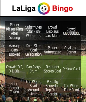La Liga Bingo Cards