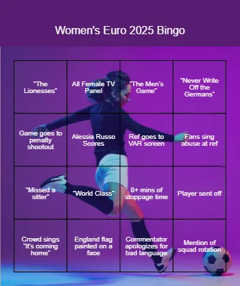 Women's Euro 2025 Bingo