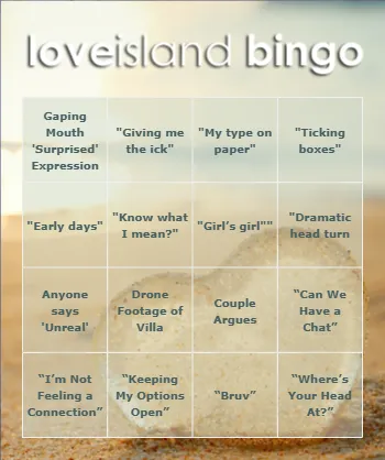Love Island Bingo