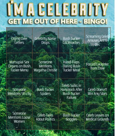 I’m a Celebrity Get Me Out of Here Bingo