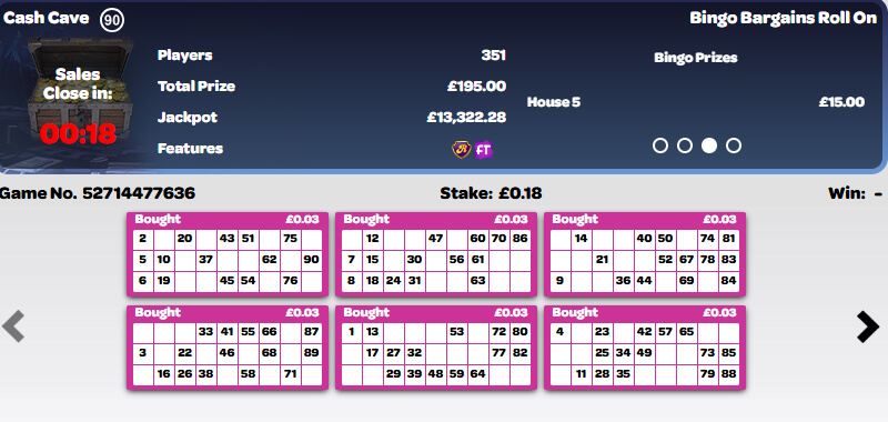 Bingo game screenshot