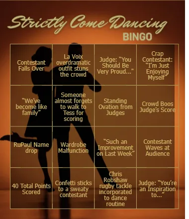 Strictly Come Dancing Bingo