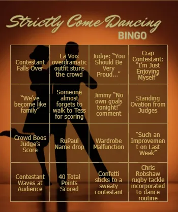 Strictly Come Dancing Bingo