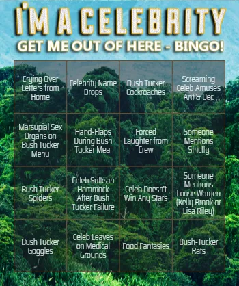 I’m a Celebrity Get Me Out of Here Bingo