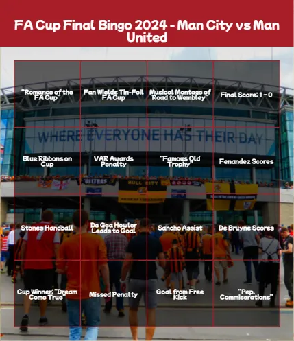 FA Cup Final Bingo Cards