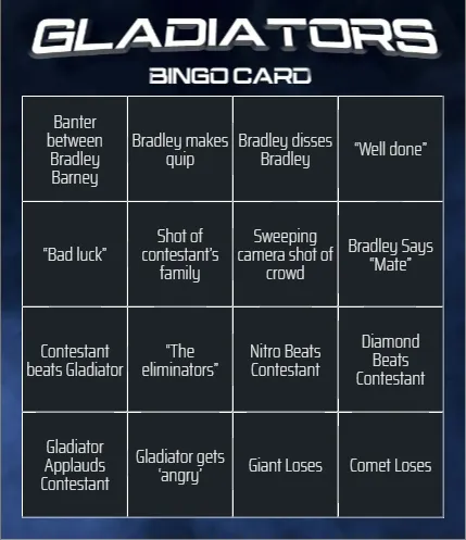 Gladiators Bingo