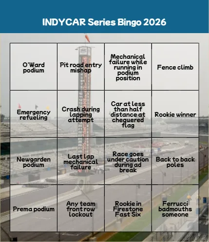 Indycar Bingo