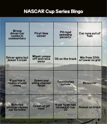 NASCAR Bingo 2026