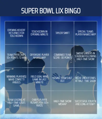 Super Bowl Bingo Cards