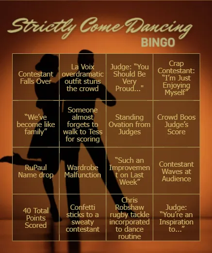 Strictly Come Dancing Bingo