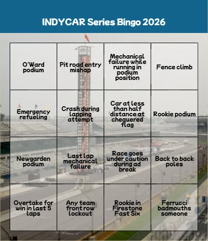 Indycar Bingo