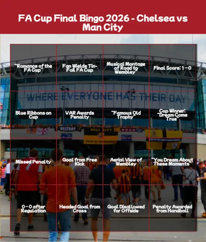 FA Cup Final Bingo Cards