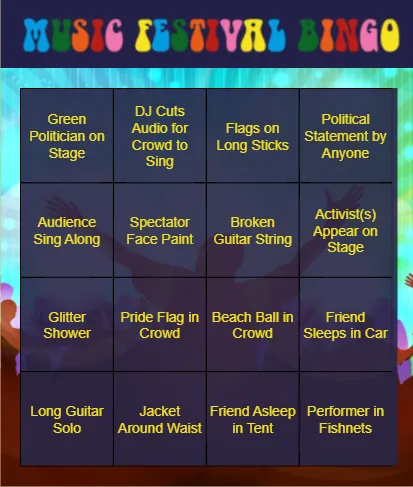 Music Festival Bingo