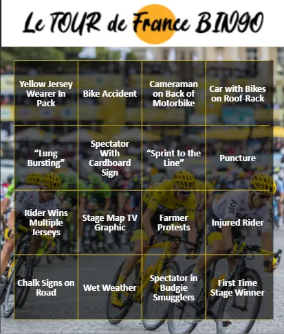 Tour de France Bingo